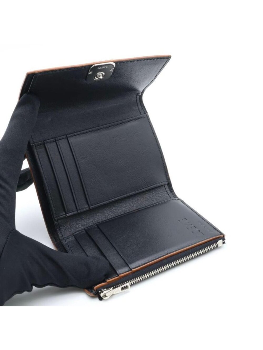 ★SOLD★ Loewe Trifold Wallet Black Anagram - Picture 5 of 10